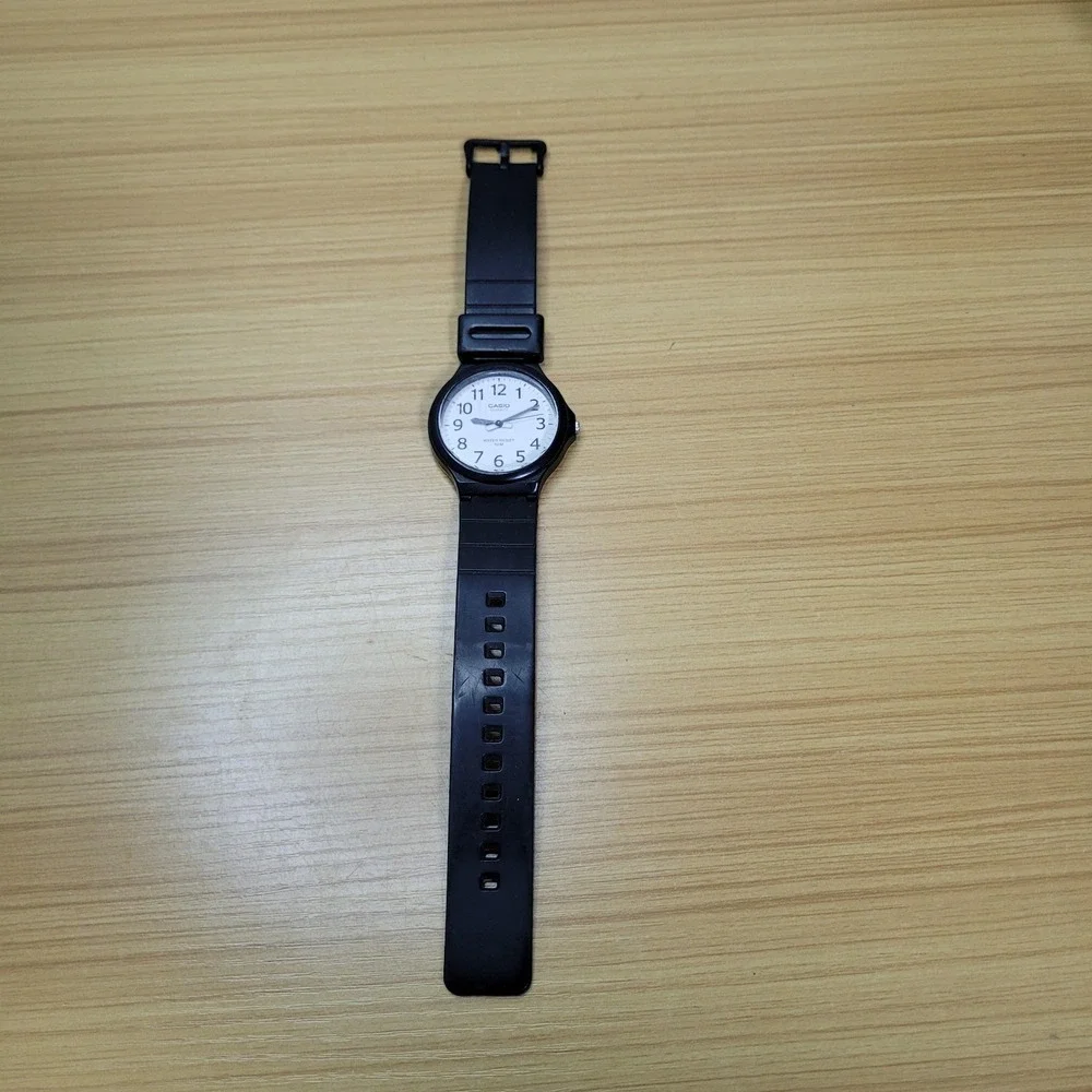 Casio MW-240 Quartz Analog Watch Black Dial Resin Strap 50m Water-Resistant
